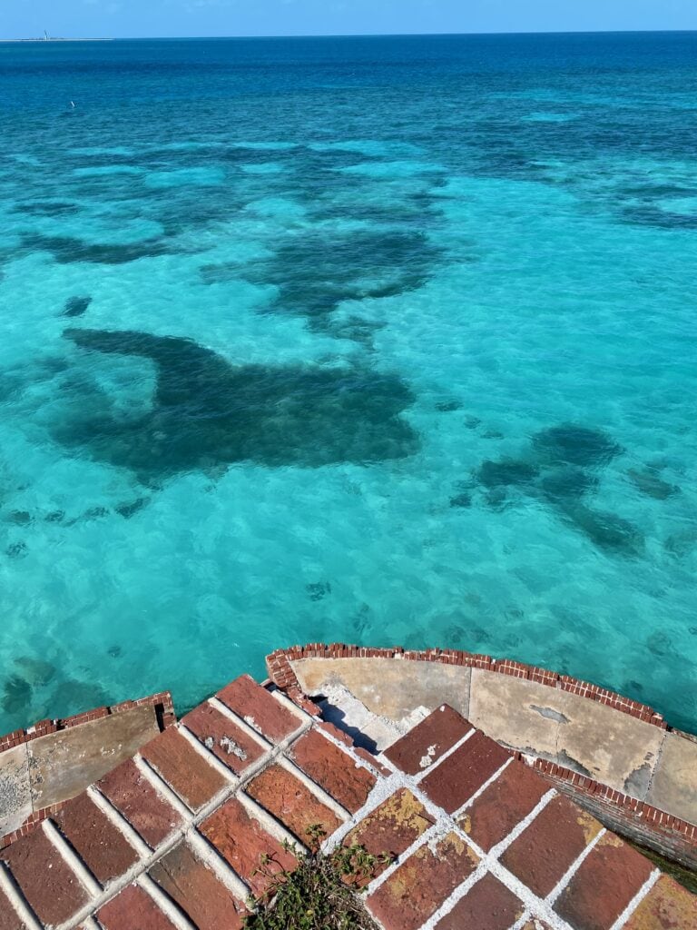 top of Fort Jefferson overlooking ocean at Dry Tortugas National Park