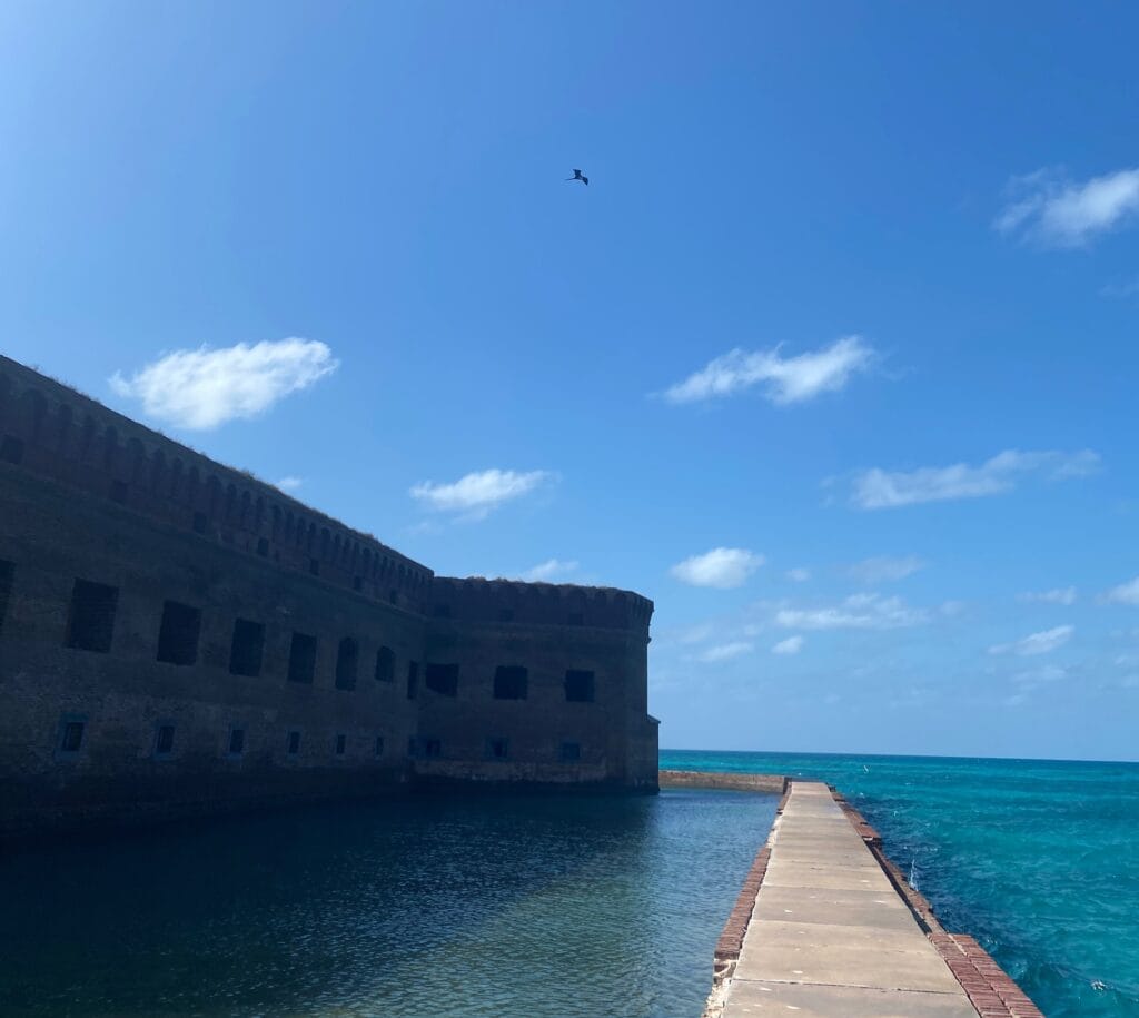 view of Fort Jefferson from the moat