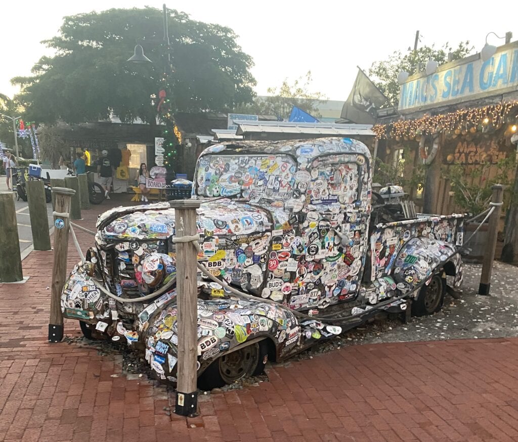 art truck outside of Cuban Coffee Queen