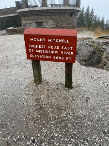 Mount Mitchell sign