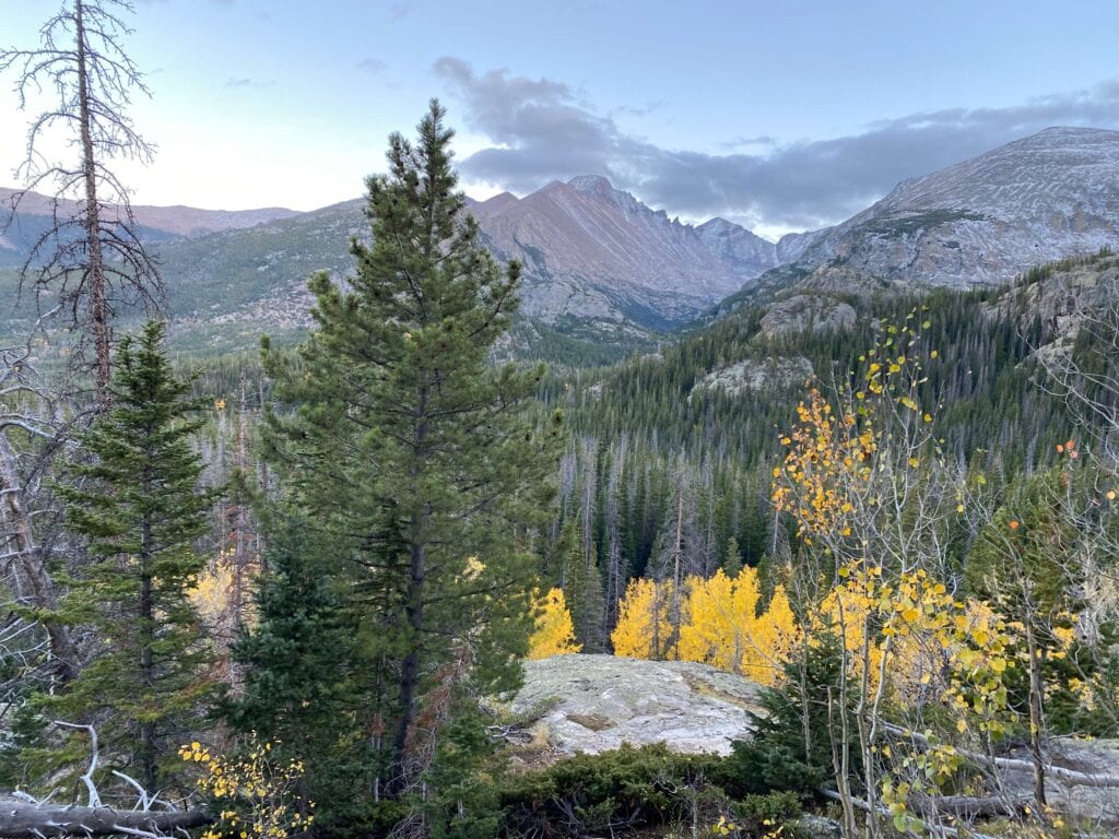 Mountains with yellow foliage