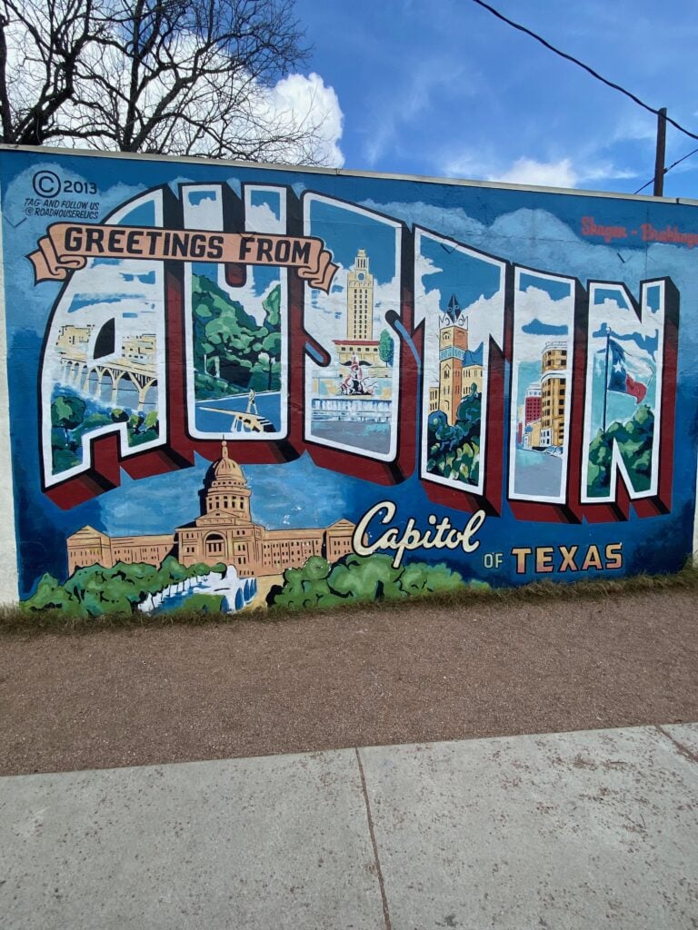 Greetings from Austin mural