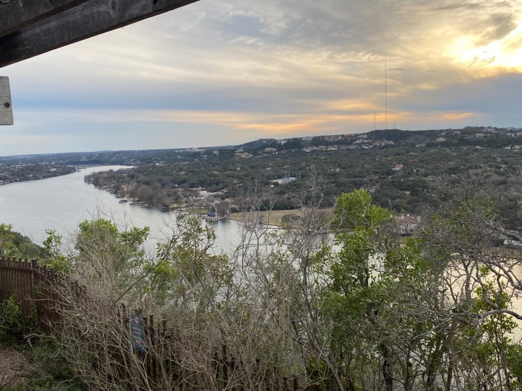 sunset at Mount Bonnell in Austin, TX