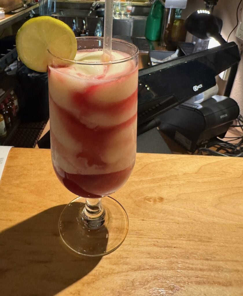 red and white swirly margarita