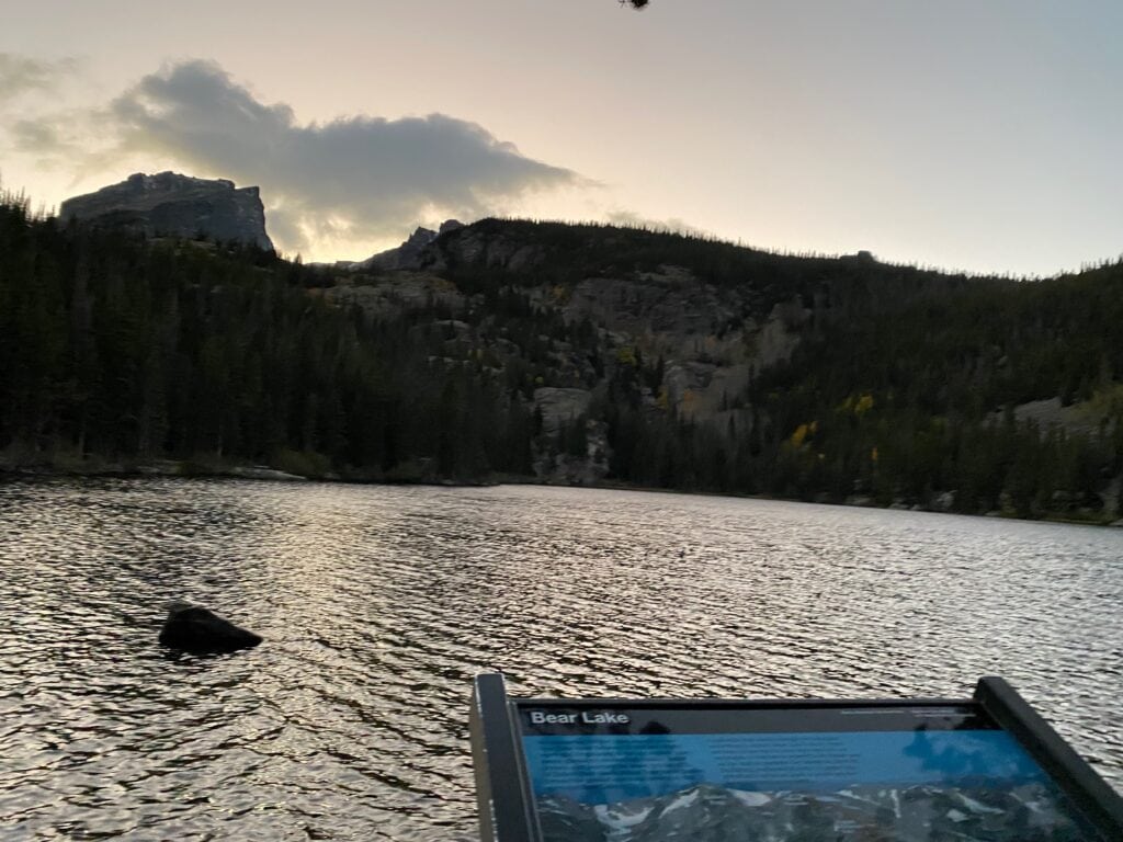 Bear Lake at sunset Rocky Mountain National Park