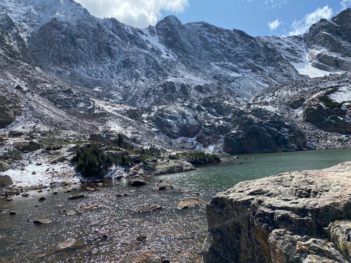Sky Pond at the end of Sky Pond Trail