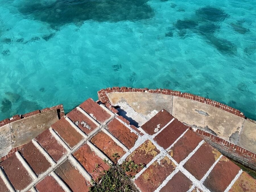 top of Fort Jefferson overlooking ocean at Dry Tortugas National Park
