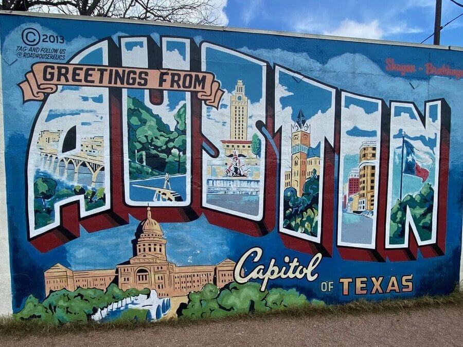 Greetings from Austin mural